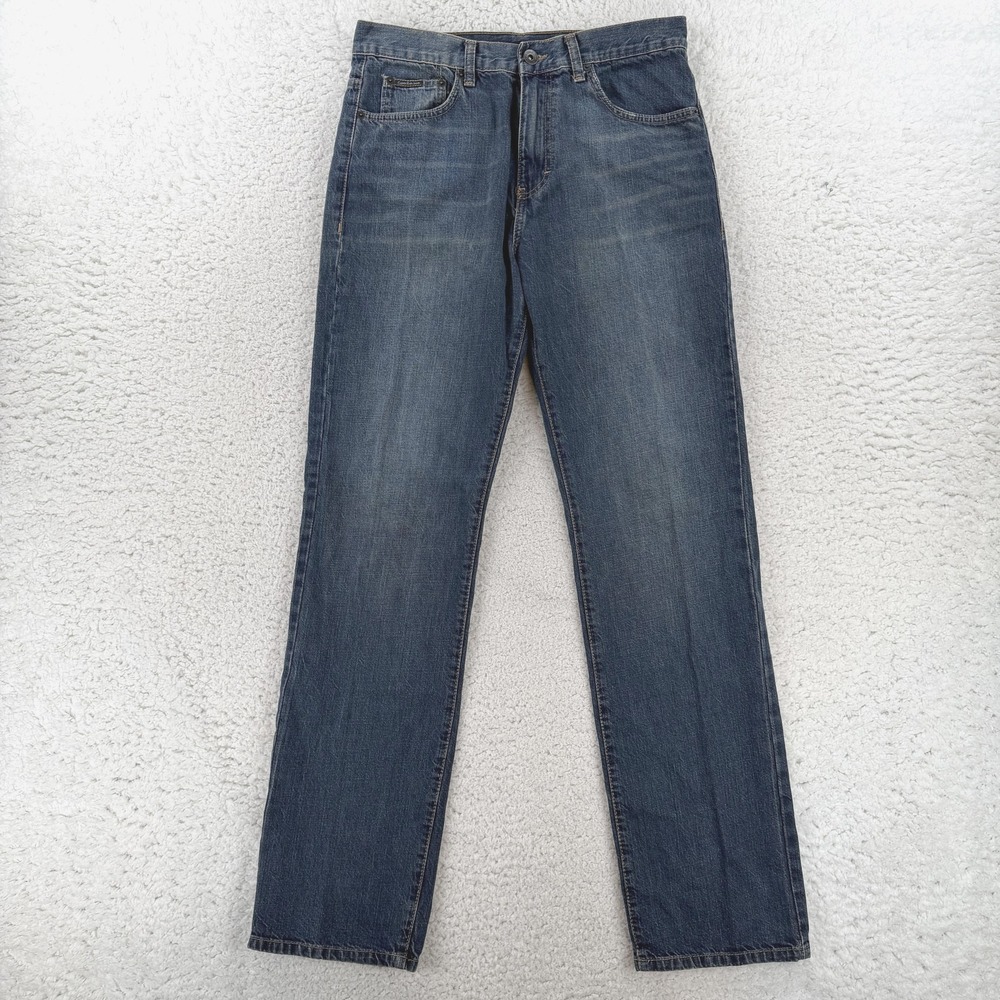 Calvin Klein Jeans Mens 32x34 Blue Relaxed Straight Easy Fit Denim Pants Casual